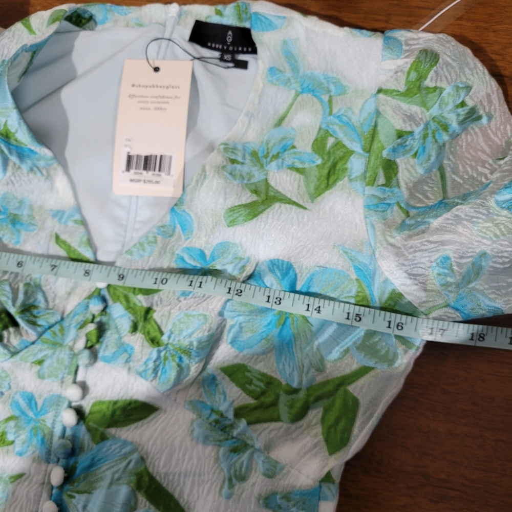 New Abbey Glass Brooke Gown Tropical Organza Size XS - Picture 12 of 13
